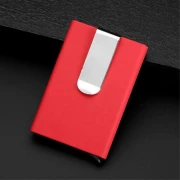 rød Kortholder RFID med pengeclips Universal tilbehør