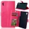 SONY XPERIA M4 AQUA læder pung cover, rosa Mobiltelefon tilbehør