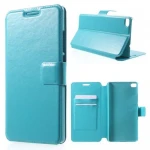 HUAWEI ASCEND P8 læder cover med lommer, turkis