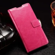 HUAWEI ASCEND P8 LITE læder cover med kort lommer, rosa Mobiltelefon tilbehør