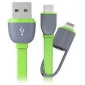 2 i 1 USB micro og lightning oplader kabel