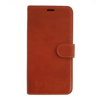 Iphone XS  X læder etui med kort lomme brun