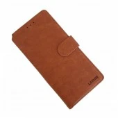 Læder flip etui LA Samsung A80 brun