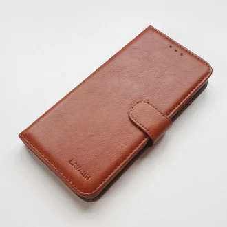 LA læder flip cover til iPhone 13 brun