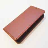 Slim læder flip cover Samsung S22 brun