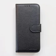 sort Lavann læder etui til samsung A14 5G Mobil tilbehør