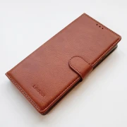 brun LA læder flip etui Samsung S21 Plus Mobil tilbehør