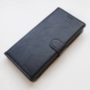 sort LA læder flip cover Samsung S21 FE Mobil tilbehør