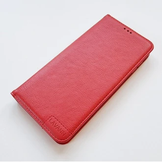 Lavann læder etui Samsung Galaxy A12 rød