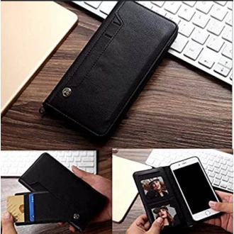 Sort læder flip cover iPhone Pro Max Mobil tilbehør