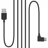 Type-C usb kabel med 90 graders vinkel sort