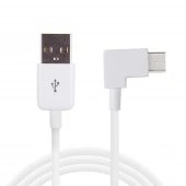 Type-C usb kabel med 90 graders vinkel hvid