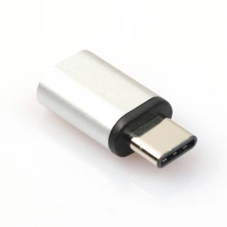 Micro usb til usb type c adapter sølv