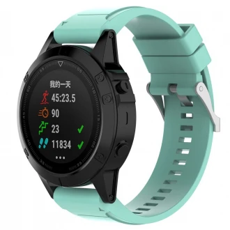 Silikone rem til Garmin Fenix 5X cyan