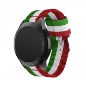 Samsung Gear S3 rem i blød nylon rød/hvid/grøn