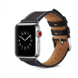 APPLE WATCH 42 MM vintage læder urrem, sort