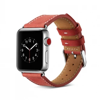 APPLE WATCH 42 MM Kajsa vintage læder urrem, rød