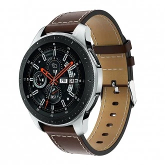 S-style læder rem Samsung Galaxy Watch 46mm mørkebrun
