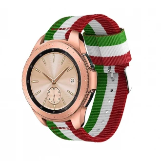 Samsung Galaxy Watch 42mm blød nylon rem grøn/hvid/rød
