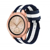 Galaxy Watch 42mm blød nylon rem blå/hvid