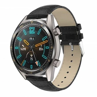 Croco læder rem til Huawei Watch GT sort