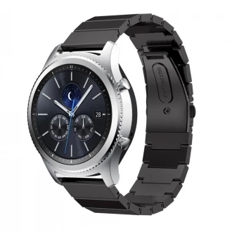 Til Samsung Gear S3 Luksus rustfri stål rem sort