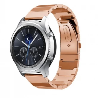 Til Samsung Gear S3 Luksus rustfri stål rem rosa guld