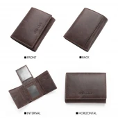 RFID sikret læder tegnebog mørkebrun