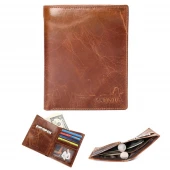 Rustik læder pung mørkebrun