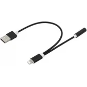 2 in 1 USB kabel til lightning og AUX  3.5