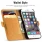 IPHONE 6 / 6S luksus vintage 2 i 1 læder cover, orange Mobiltelefon tilbehør