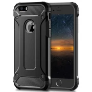 Viser Forcell armor case Iphone SE / 5S sort Mobil tilbehør