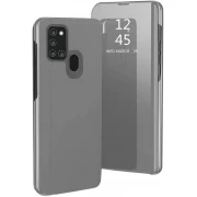 sølv Clear view mirror etui Samsung A21S Mobil tilbehør