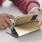 guld Sensi flip etui Samsung A51 Mobil tilbehør