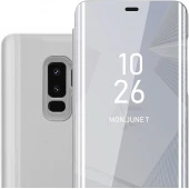 Clear view mirror cover Samsung S9 sølv