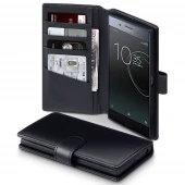 Flip cover ægte læder Sony Xperia XZ premium sort