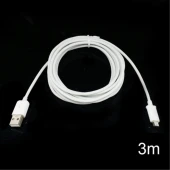 Micro usb kabel 3 meter, hvid