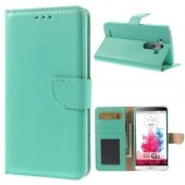 LG G3 læder cover med lommer, cyan