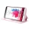LG G3 cover med vindue og kort lomme pink Mobilcovers