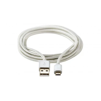 Micro usb data og lade kabel 1 meter sølv
