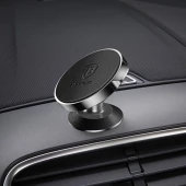 Elegant magnetisk mobilholder med læder beklædning sort