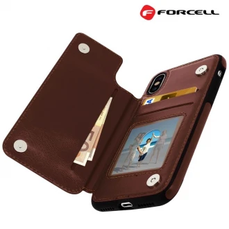 Forcell wallet case cover til Iphone Xs brun