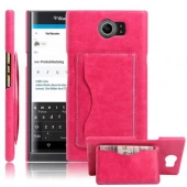 BLACKBERRY PRIV læder bag cover med kort lommer, rosa