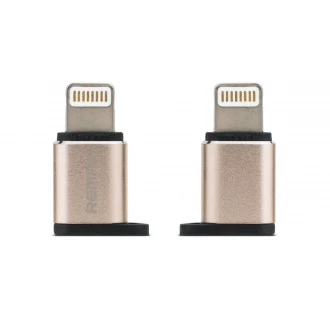 Remax adapter guld Micro usb til Lightning, IPHONE kabler hos Leveso.dk