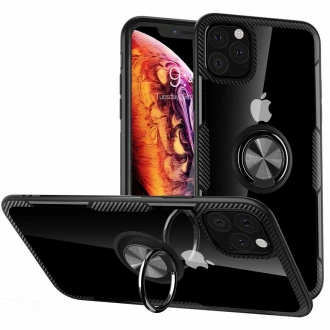 Carbon ring case til Iphone 11 Pro Max sort