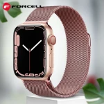 Apple Watch 42/44/45/49 Forcell urrem rustfri stål rosa Guld