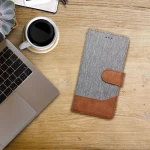 Denim design Samsung A13 5G flip cover grå