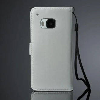 HTC ONE M9 læder pung cover, hvid Mobiltelefon tilbehør