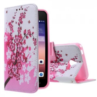 HUAWEI ASCEND Y550 læder pung cover mønstret, Plum Blossom