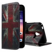 HUAWEI ASCEND Y550 læder pung cover mønstret, Retro UK Flag